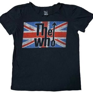 The Who Official Union Jack Logo Graphic T-Shirt Black Women’s Sz S